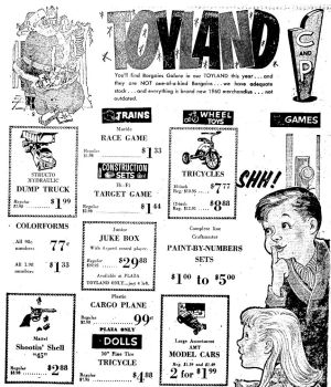 Wisconsin State Journal toy ads: 1960s